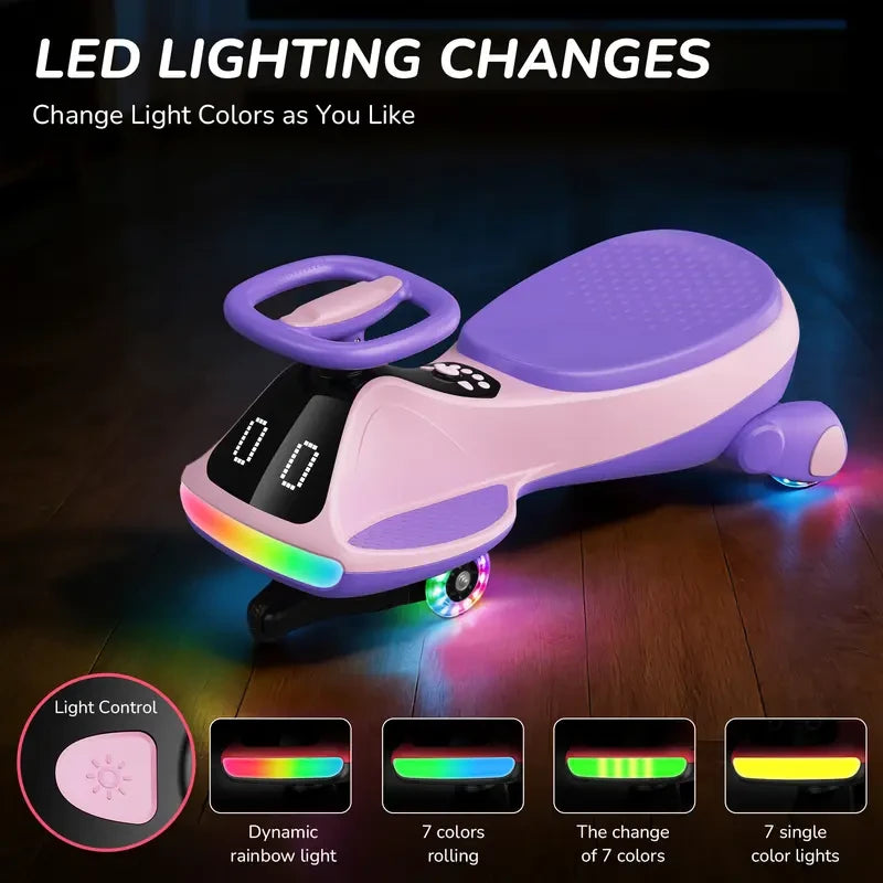 Electric Wiggle Car with LED Lights