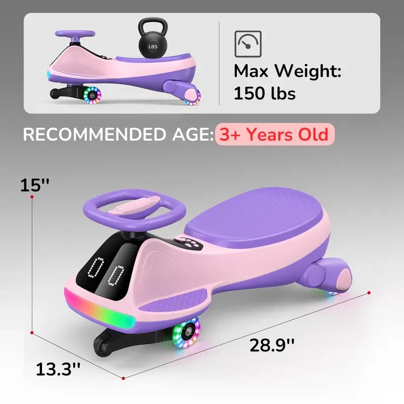 Electric Wiggle Car with LED Lights
