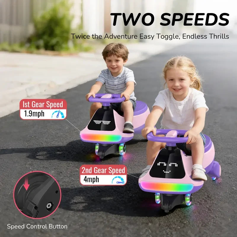 Electric Wiggle Car with LED Lights