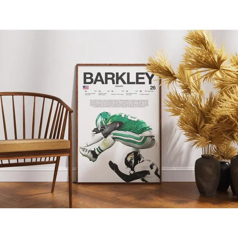 Saquon Barkley Football Wall Poster