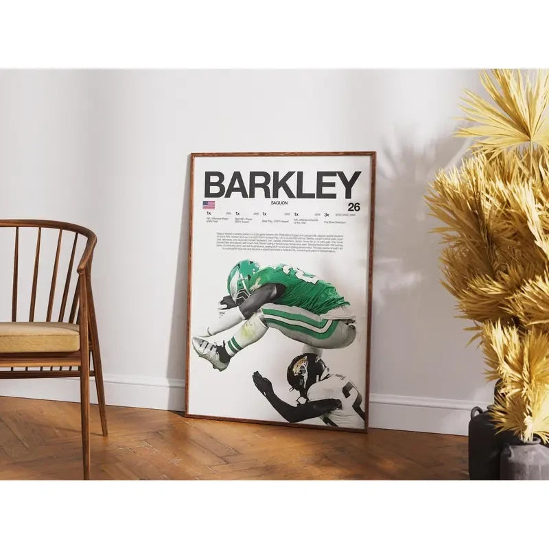 Saquon Barkley Football Wall Poster