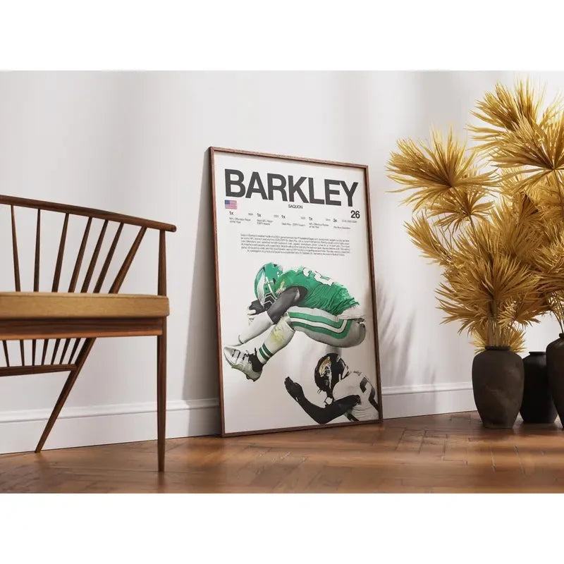 Saquon Barkley Football Wall Poster