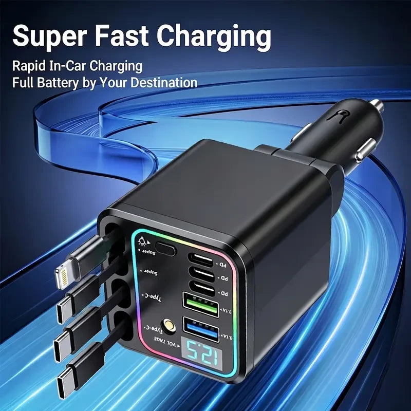 Compact Retractable Car Charger
