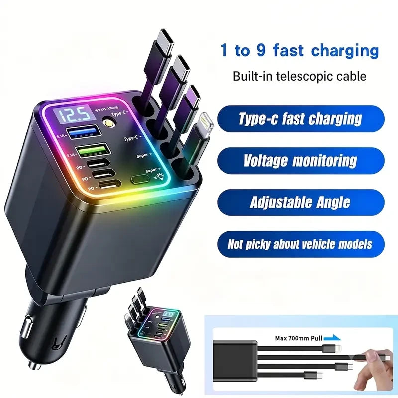 Compact Retractable Car Charger