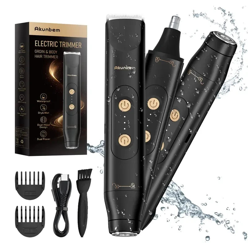 Waterproof Electric Groin Hair Trimmer