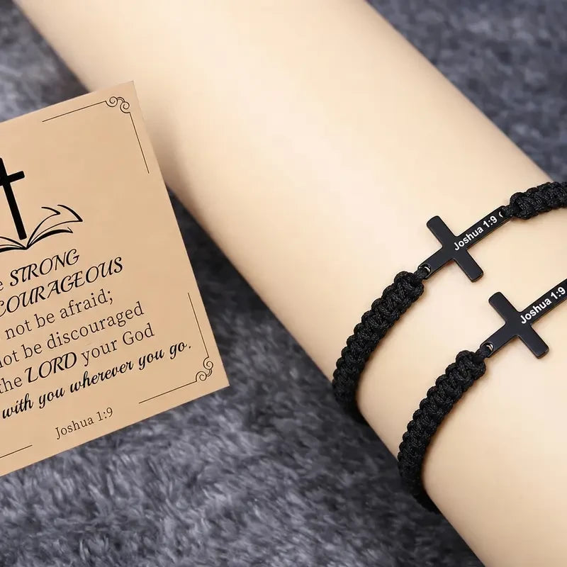 Scripture Cross Bible Verse Bracelet