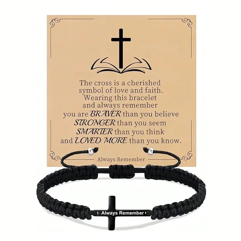 Scripture Cross Bible Verse Bracelet