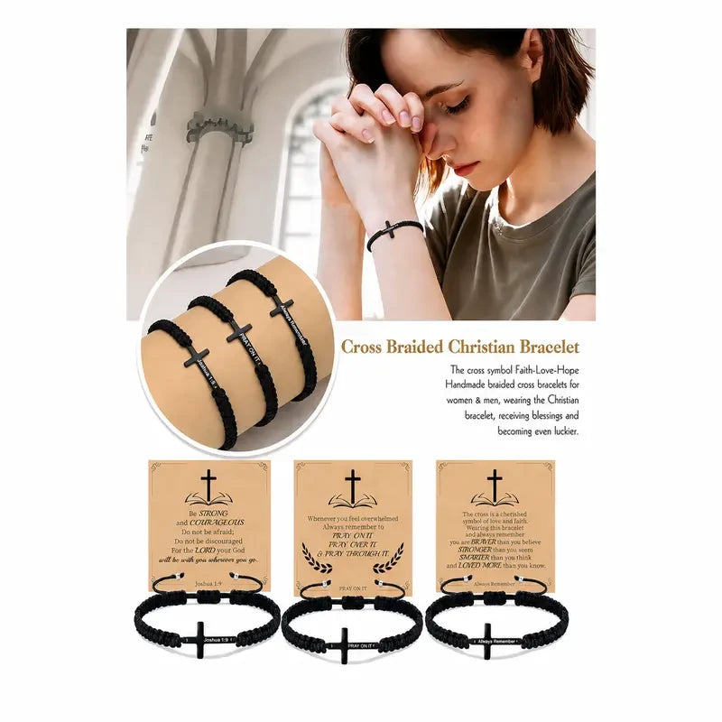 Scripture Cross Bible Verse Bracelet