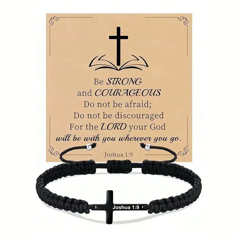 Scripture Cross Bible Verse Bracelet