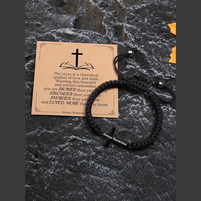 Scripture Cross Bible Verse Bracelet