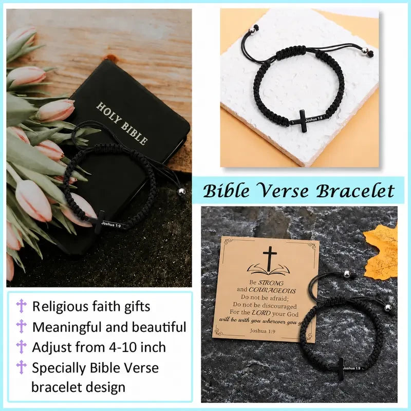 Scripture Cross Bible Verse Bracelet