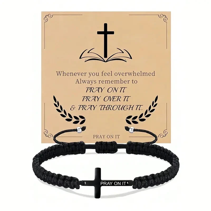 Scripture Cross Bible Verse Bracelet