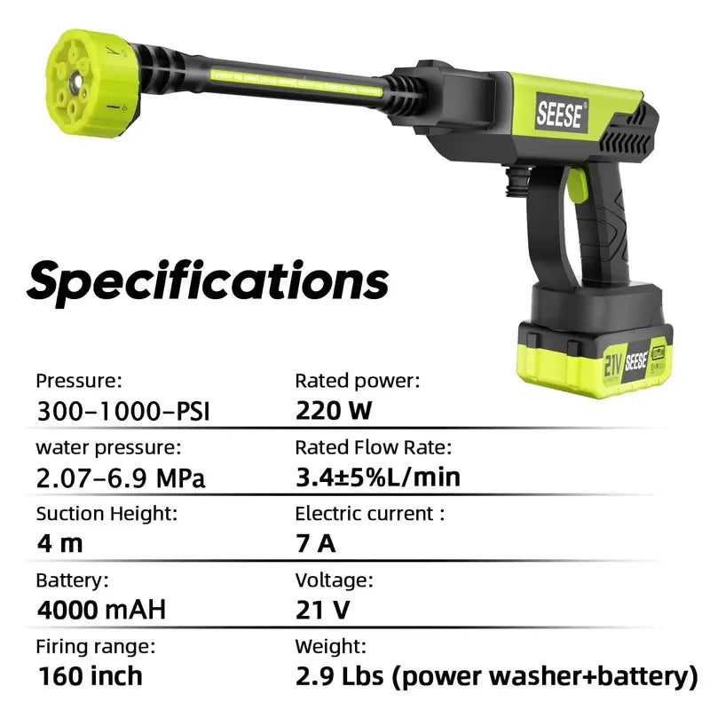 Cordless Portable Pressure Washer