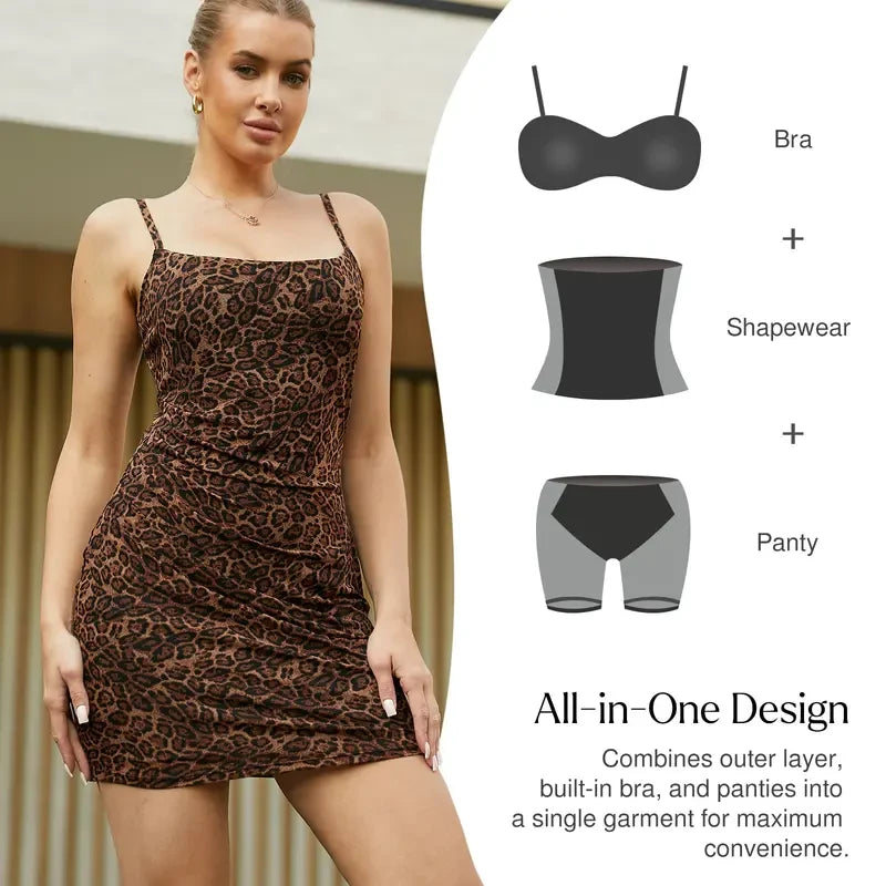Ruched Built-in Shapewear Bodycon Mini Dress