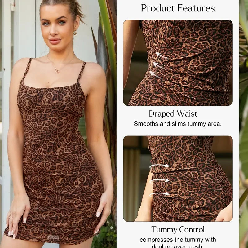 Ruched Built-in Shapewear Bodycon Mini Dress
