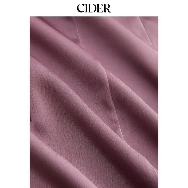 Satin V-Neck Ruched Mini Dress