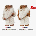 Striped Two Piece Sweatshirt Skirt Set