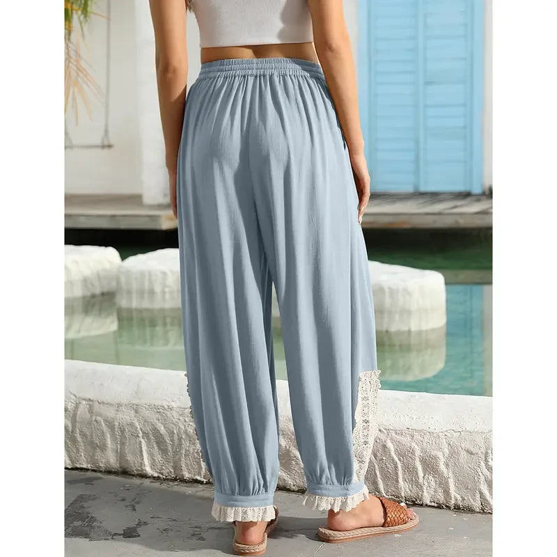 Boho Linen Blend Harem Pants