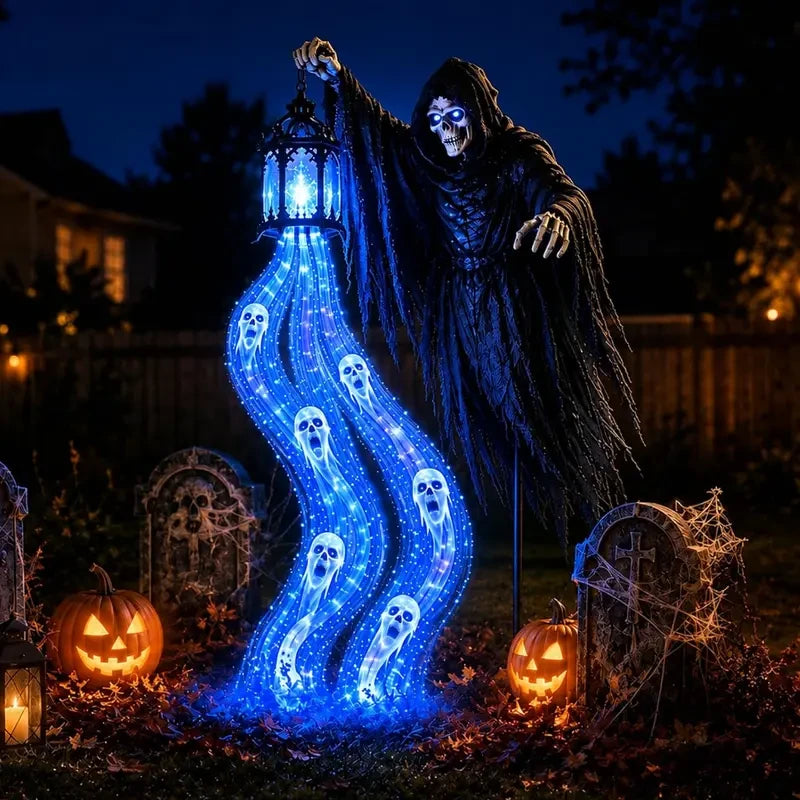 Lighted Grim Reaper Ghost Yard Decoration