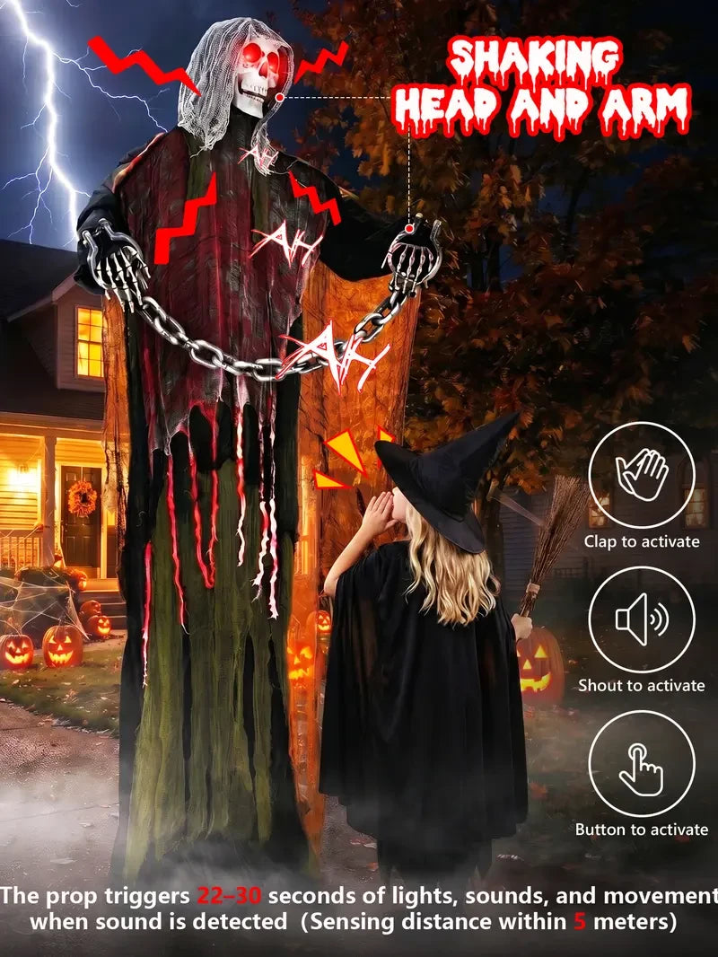 FLACCHI Animated Halloween Skeleton Ghost
