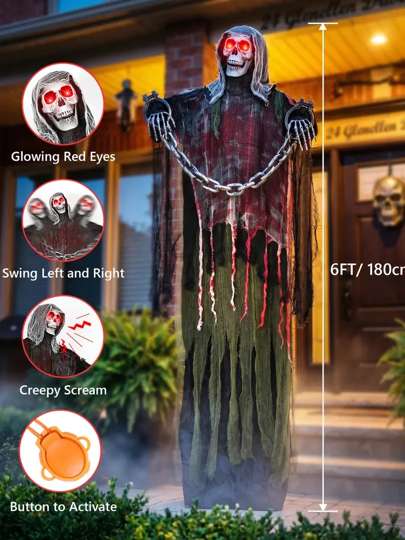 FLACCHI Animated Halloween Skeleton Ghost