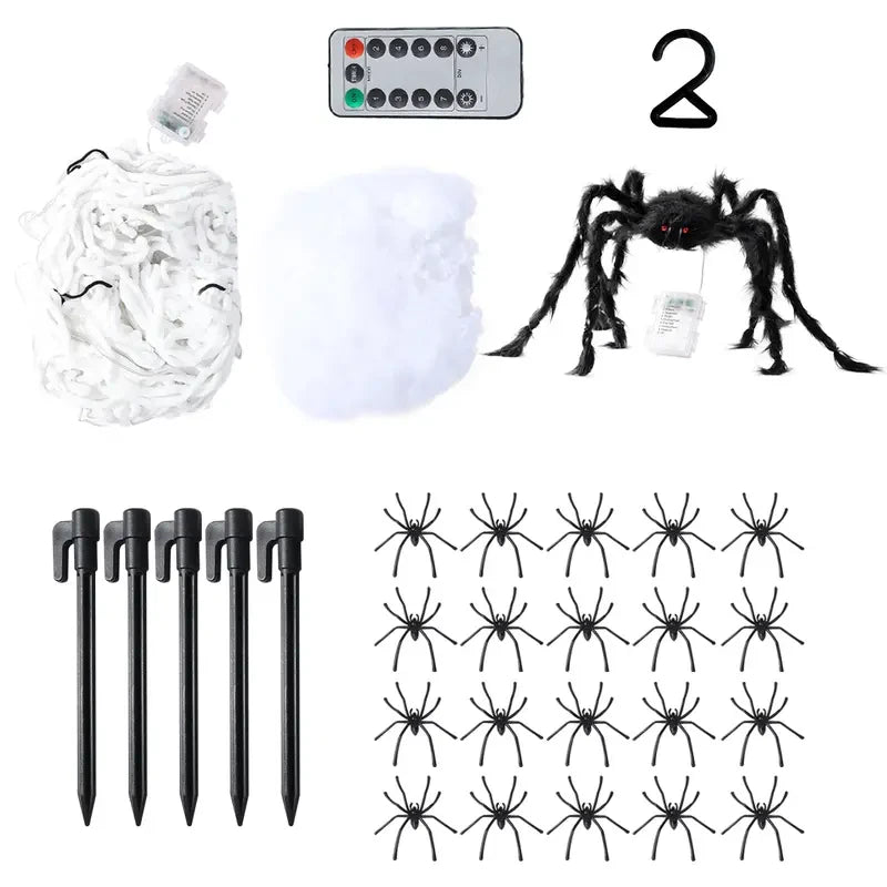 Giant Light Up Halloween Spider Web