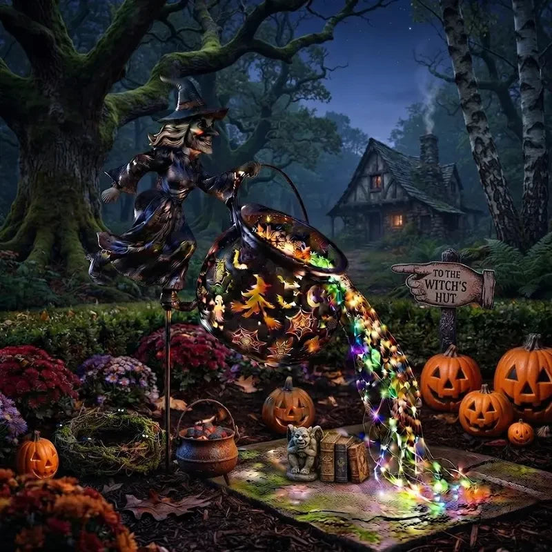 Witch Cauldron Garden Stake