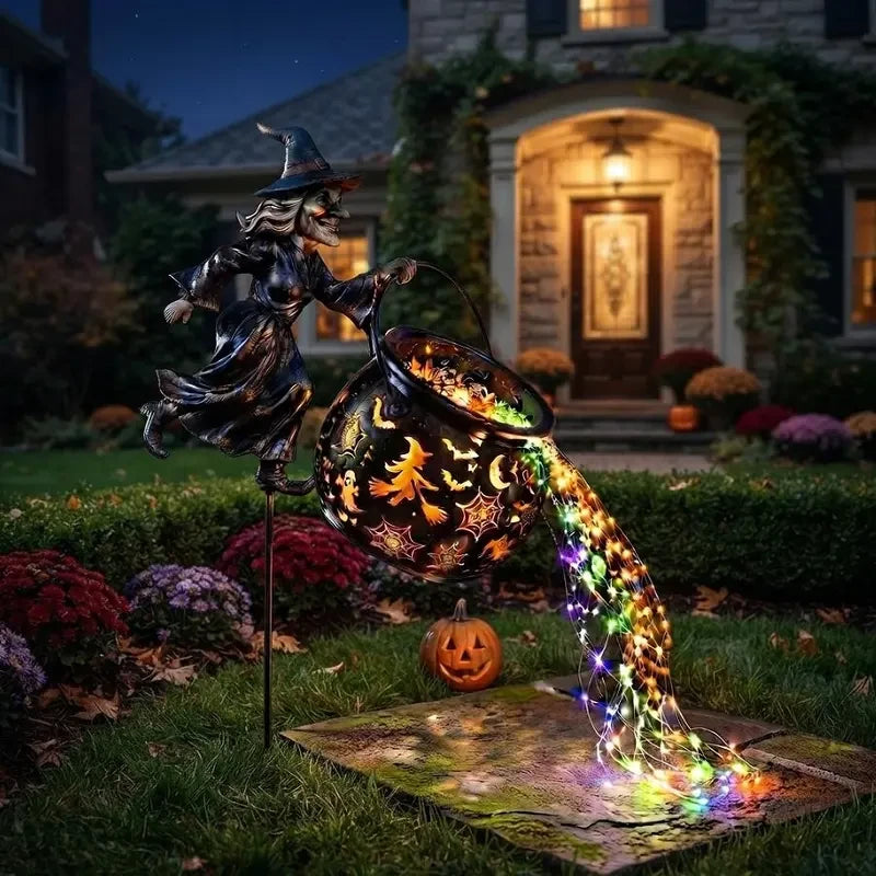 Witch Cauldron Garden Stake