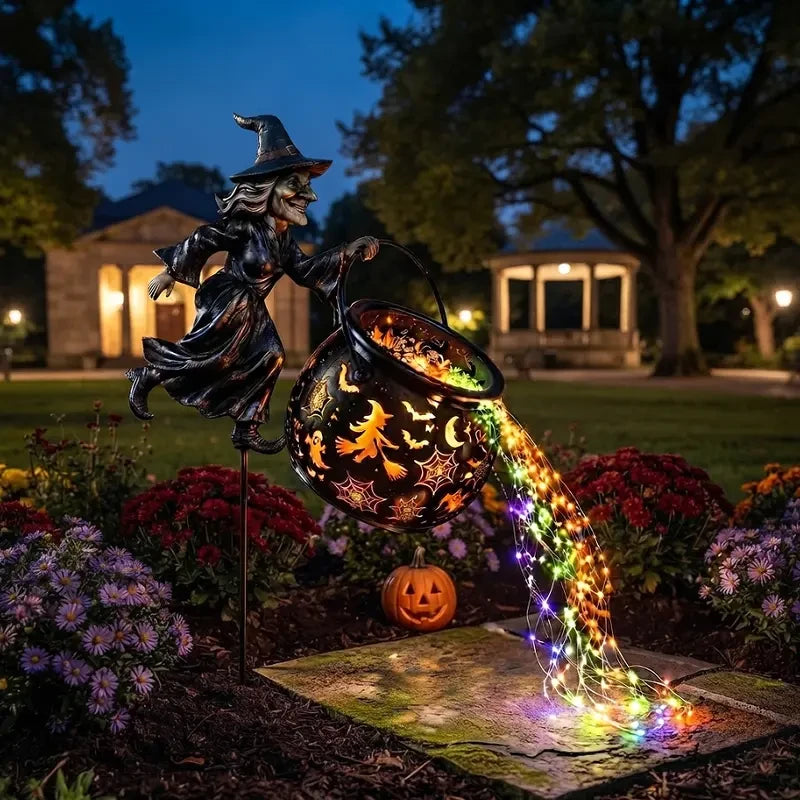 Witch Cauldron Garden Stake