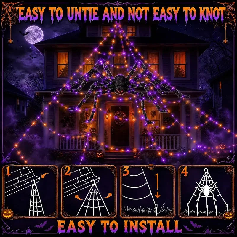 Halloween Spider Web Lights