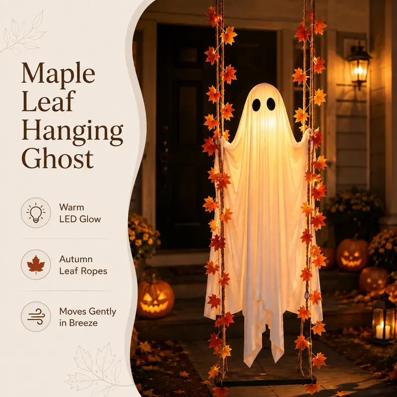 Light-Up Swinging Ghost Halloween Decoration