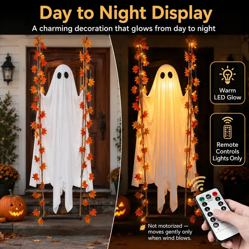 Light-Up Swinging Ghost Halloween Decoration