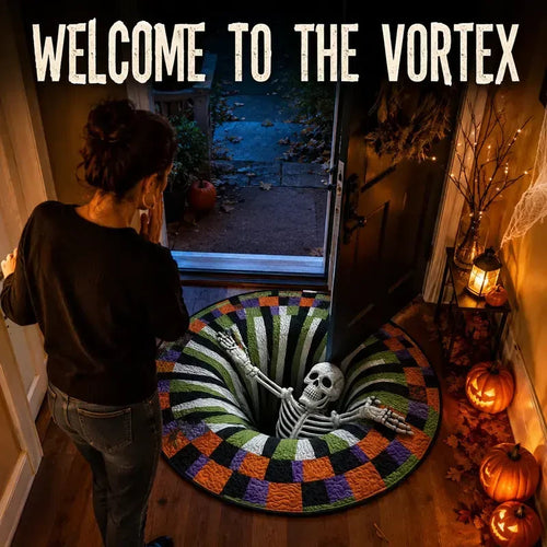 3D Skeleton Illusion Round Rug