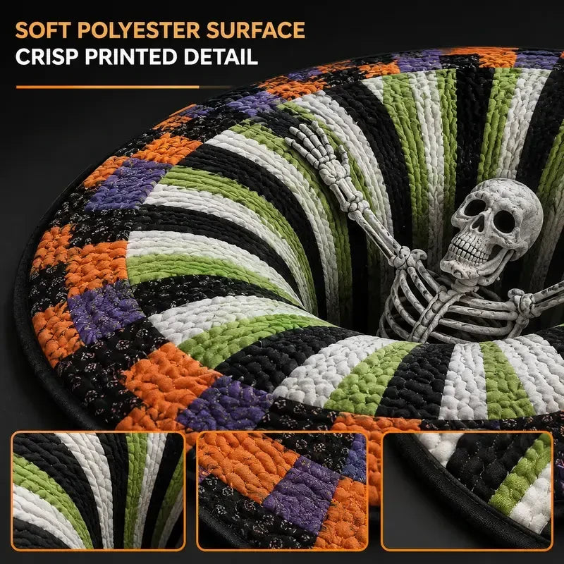 3D Skeleton Illusion Round Rug