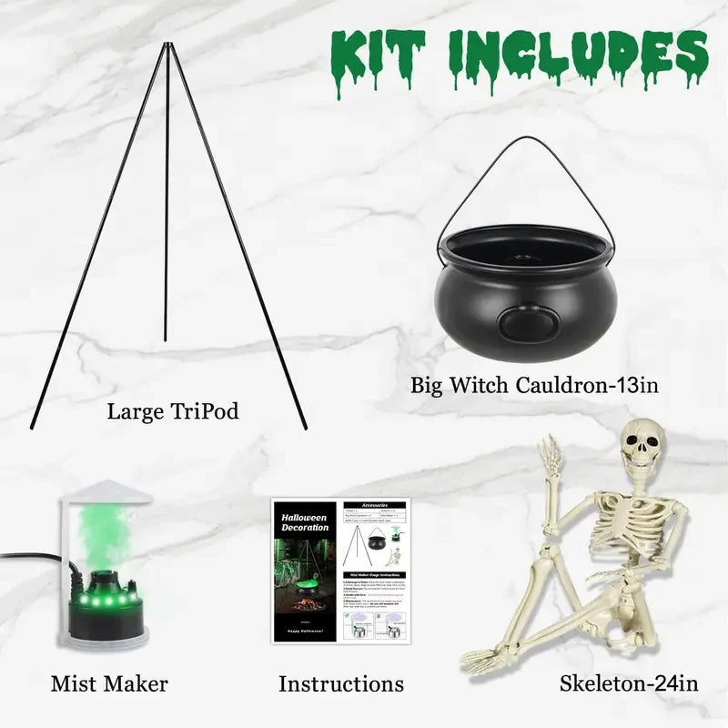Large Spooky Halloween Tripod Cauldron