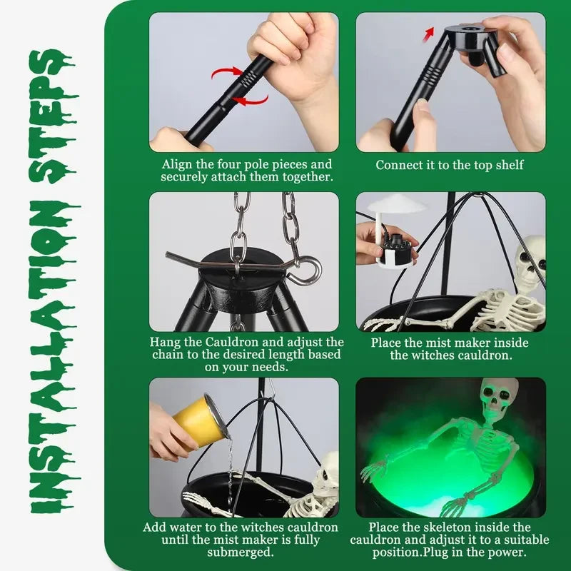 Large Spooky Halloween Tripod Cauldron