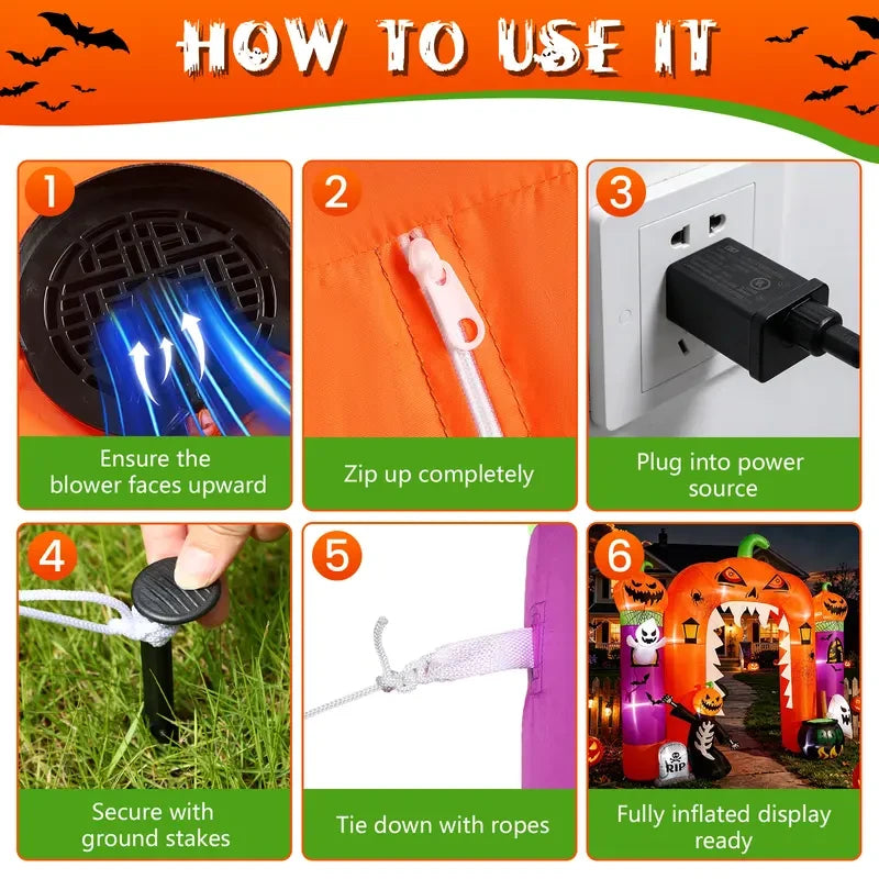 Giant Inflatable Pumpkin Halloween Decor