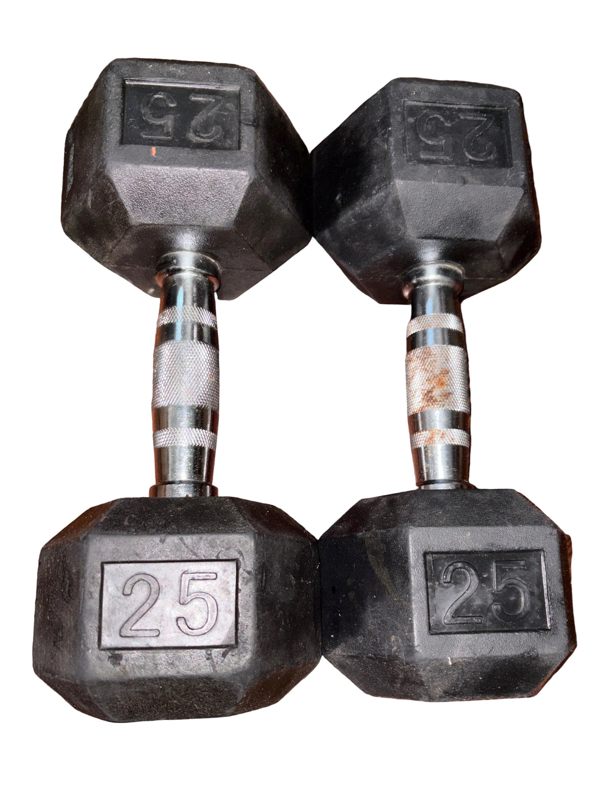 One set of two dumbbells 25 pounds each