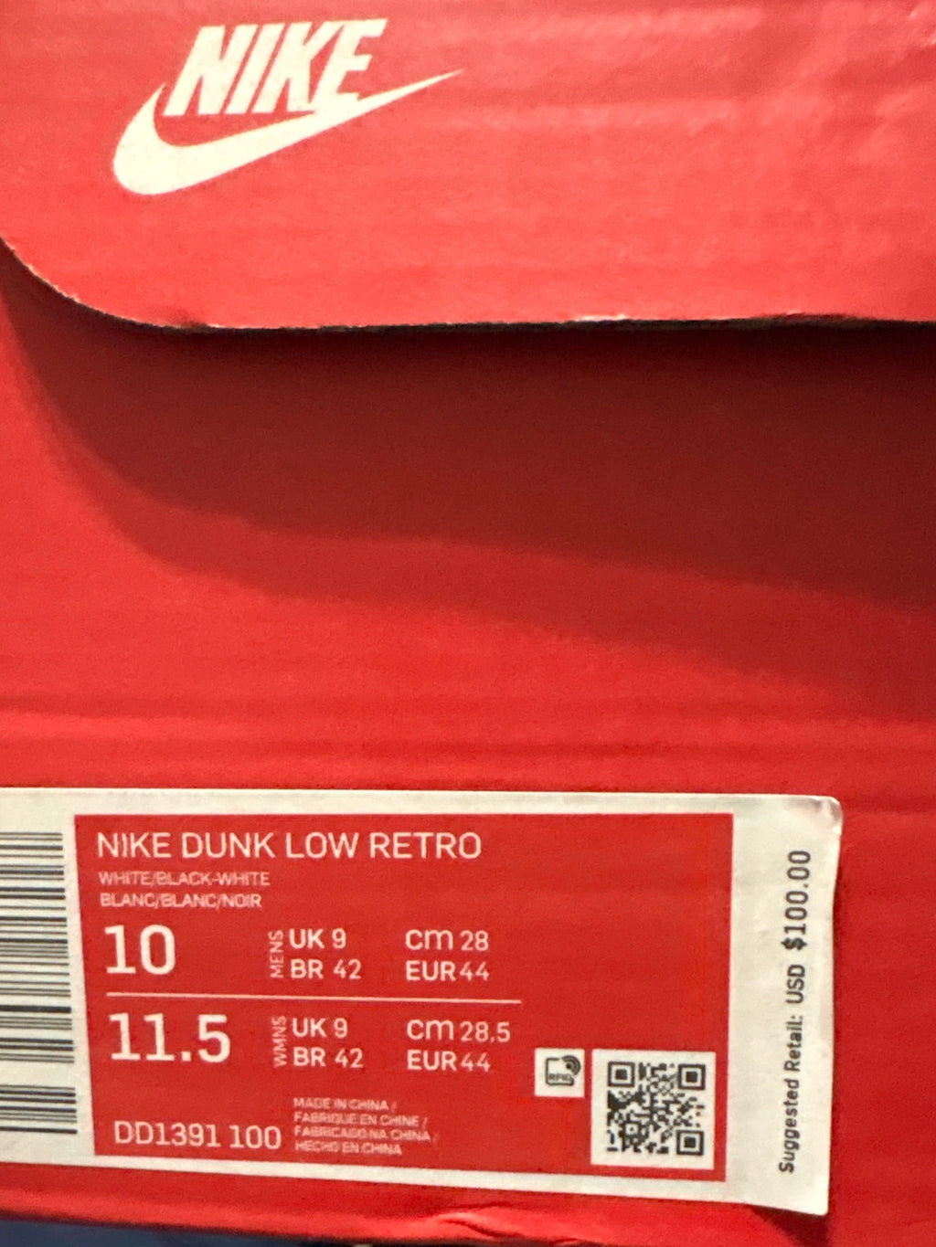 Nike Dunk Low Retro size 10