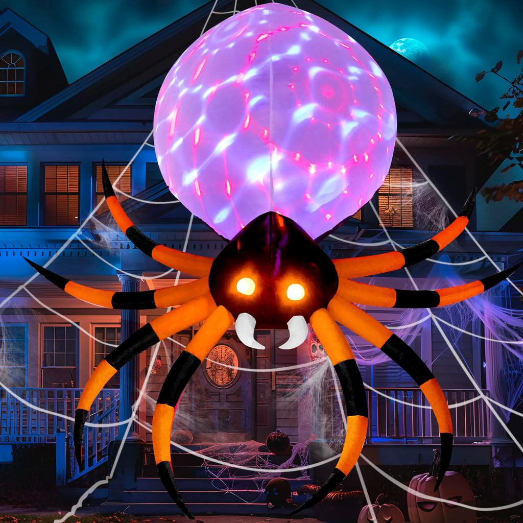 Halloween Inflatable Carriage, 8ft Spider, or 9ft UFO Yard Decoration